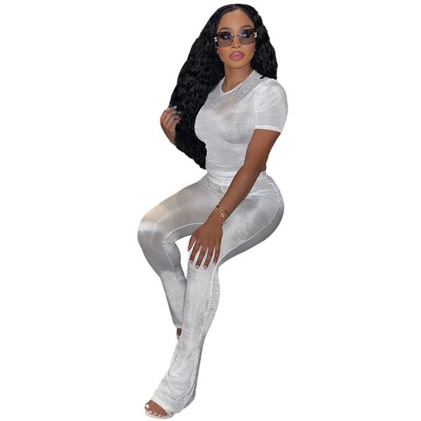 2024 Designer Tracksuits Verão Duas Peças Set Mulheres Outfits 2024 Tracksuits Manga Curta T-shirt e Calças Casual Sólida Sportswear Bulk Atacado Roupas 10690