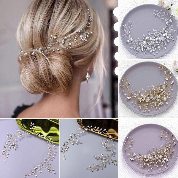 Haarspangen Perle Kristall Hochzeit Kämme Frauen Stirnbänder Zubehör Blume Braut Kopfschmuck Clip Braut Ornamente Schmuck Geschenk