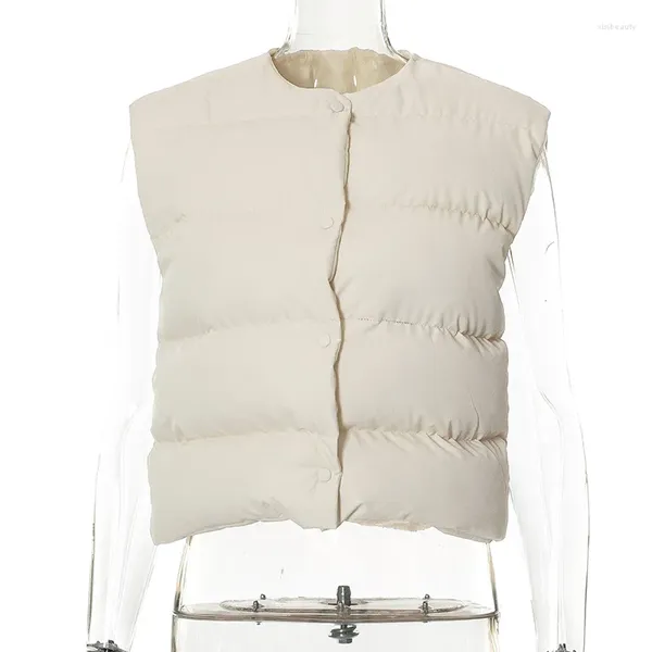 T-shirt da donna Autunno e inverno Cardigan monopetto senza maniche Colore pulito Giacca in cotone versatile Gilet da donna