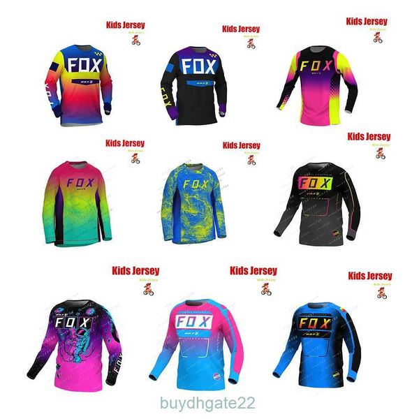 Мужские футболки Bat Fox Kids Downhill Jersey Camiseta Enduro Mtb Быстросохнущие детские футболки для бездорожья Dh Mountain Bike Мотокросс M055