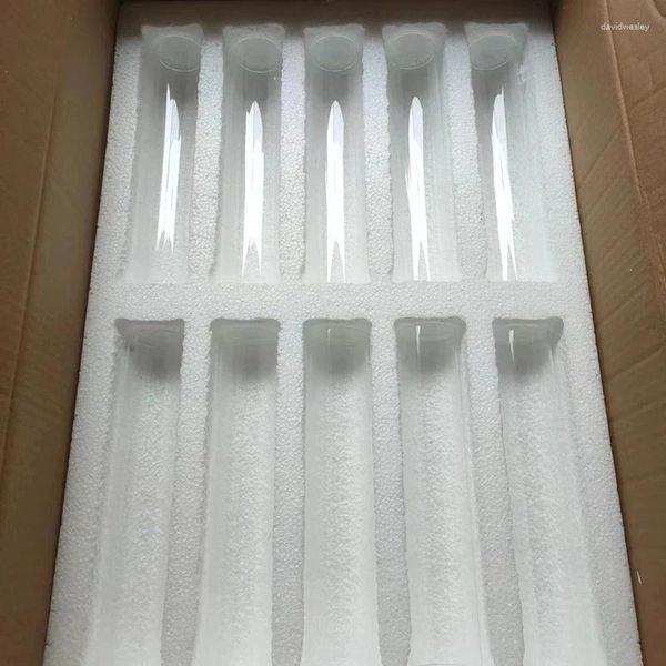 Castiçais de 25 cm de altura tampas de tubo de vidro para castiçal podem usar velas reais 10pcs