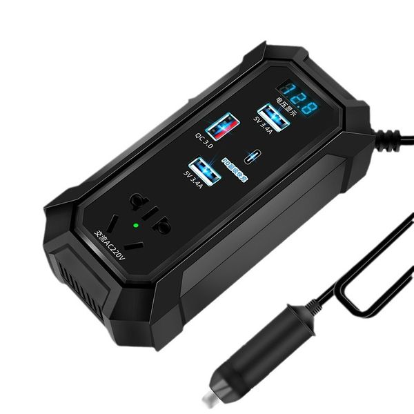 Araba İnverter 12V - 220V Booster 24V Araç Yüksek Güçlü Adaptör Soketi 3.0 Hızlı Şarj