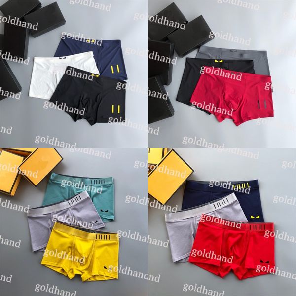 Designer Mens Underwear Moda Marca Esporte Boxers Casual Respirável Cuecas 3 Peças Com Caixa