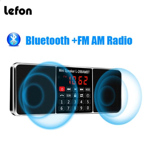 Динамики Lefon Цифровое портативное радио AM FM Bluetooth-динамик Стерео MP3-плеер TF SD-карта USB-накопитель Громкая связь Вызов перезаряжаемые динамики