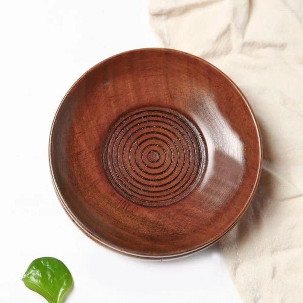 Piatti Creativo Elegante Resistenza al calore Isolamento durevole Tappetino per tazza Tovaglietta rotonda in legno naturale antiscivolo