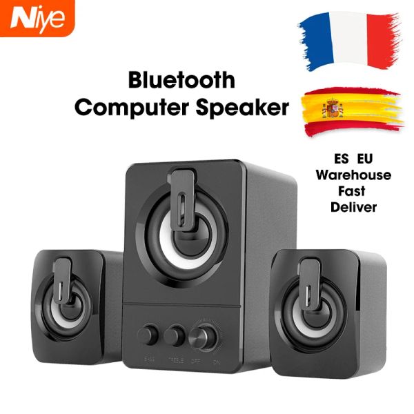 Altoparlanti Altoparlante per computer Bluetooth Altoparlanti Super Bass 4D Surround Sound Subwoofer Altoparlanti musicali a colonna per PC Laptop Altoparlante