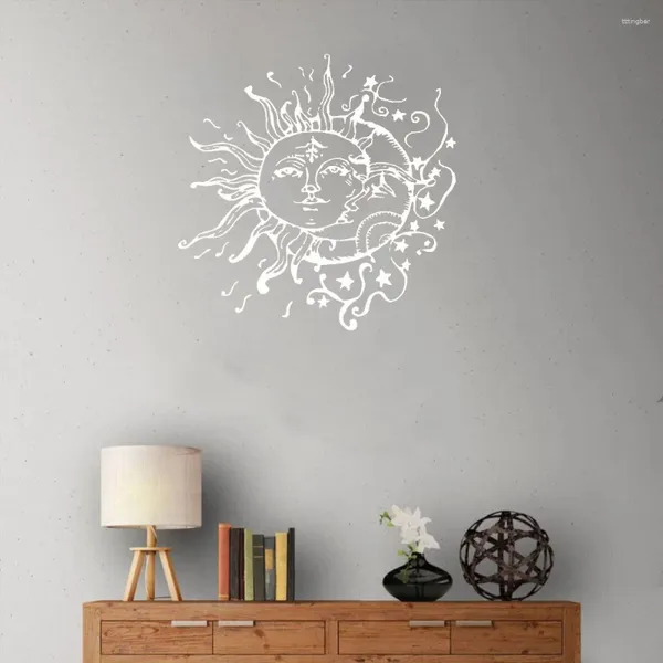 Adesivos de parede Sun Moon Star para quarto e decalque Bohemian Boho Fashion DW8960