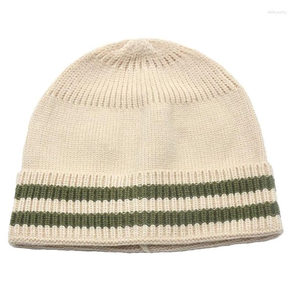 Береты Foliumpiniae, полосатая вязаная шерстяная шапка, цветная шифоновая шапка, теплая осень и зима на открытом воздухе