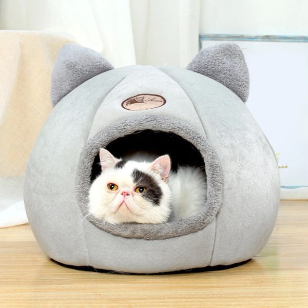 Mats Cama de gato de conforto quente no inverno Casquete de tapete pequena casa de cachorro produtos animais