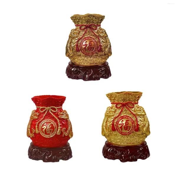 Vasos Festival de Primavera Bolsa Bolsa Feng Shui Vaso Ornamento Artesanal Po Adereços Resina