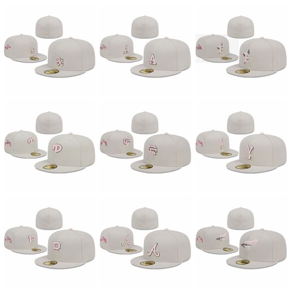 Passgenaue Hüte, Snapbacks, cremefarbene Mütze, verstellbare Baseballkappen, alle Team-Mode-Hip-Hop-Hüte für Männer, flach, geschlossene Mützen, Sportkappengröße 7–8