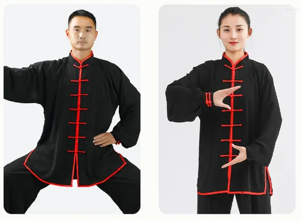 Roupas étnicas Chinês Tradicional Homens Mulheres Terno Casual Esporte Ao Ar Livre Tai Chi Artes Marciais Uniforme Calças Conjuntos