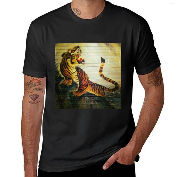 Regatas masculinas ano do tigre camiseta simples anime masculino vintage camisetas