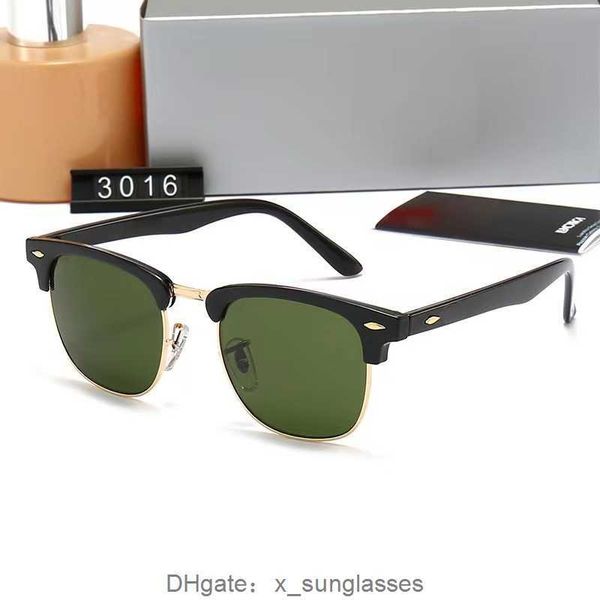 Classico marchio WAYFARER occhiali da sole quadrati di lusso da uomo montatura in acetato con lenti ray baa nere occhiali da sole per donna UV400 raybans box 3016 MNH5