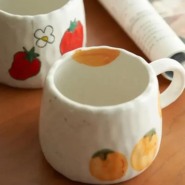 Canecas Resistente Menina Bonito Água Delicada e Café da Manhã Bonita Caneca de Alta Temperatura Café Leite Dos Desenhos Animados Xícara de Cerâmica