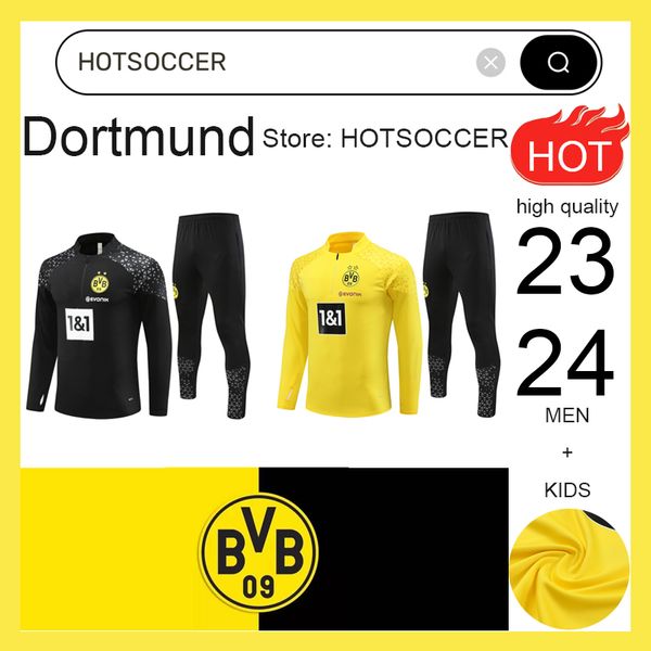 23 24 Çocuk ve İnsan Borussia Dortmund Trailsuit Ceket Futbol Setleri Reus Bellingham Eğitim Takım Futbol Seti Survettement 23/24 Erkek Spor Giyim