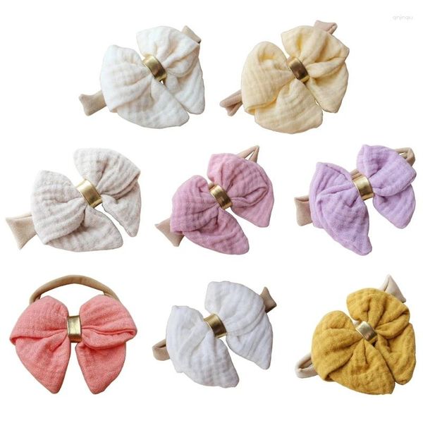 Acessórios de cabelo tendência babados bowknot hairband para bebê elástico na moda infantil headbands 1560