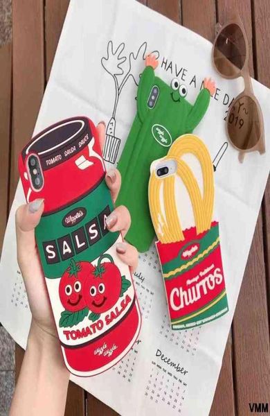 3D Silikon Chips Salsa Food Antidrop Instagram Shell für Apple Iphone 11 12 Promax Coque Handy Schutzhülle Abdeckung G02108549658