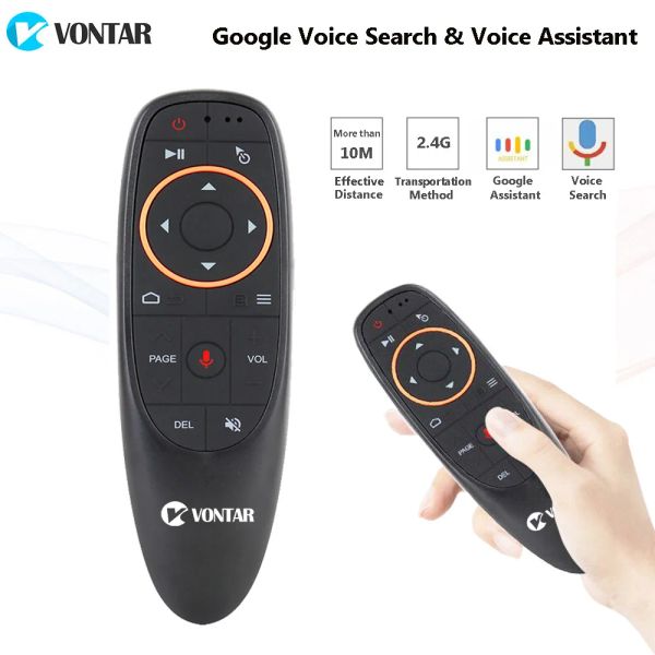 Tastaturen Vontar G10 Voice Fernbedienung Luftmaus mit Mikrofon 2.4GHz drahtloser Mini -Tastatur Google Search Gyro für Android TV Box PC