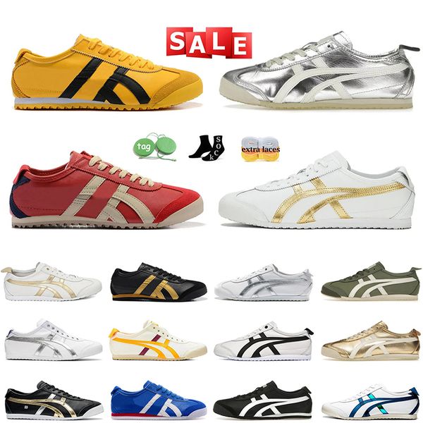 AAA + Top OG Original Designer OG Running Shoes Tiger México 66 Atlético Mens Mulheres Amarelo Preto Marinha Gum Sail Verde Bege Vermelho Prata Plataforma Treinadores Sapatilhas 36-44