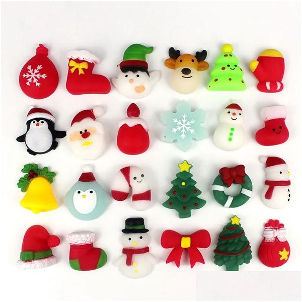 Декомпрессионная игрушка Kawaii Squishies Mochi Squishy Toys для детей Рождественская мини-помощь в классе Призы Подарок на день рождения Goodie Bag Stuff Dh9As