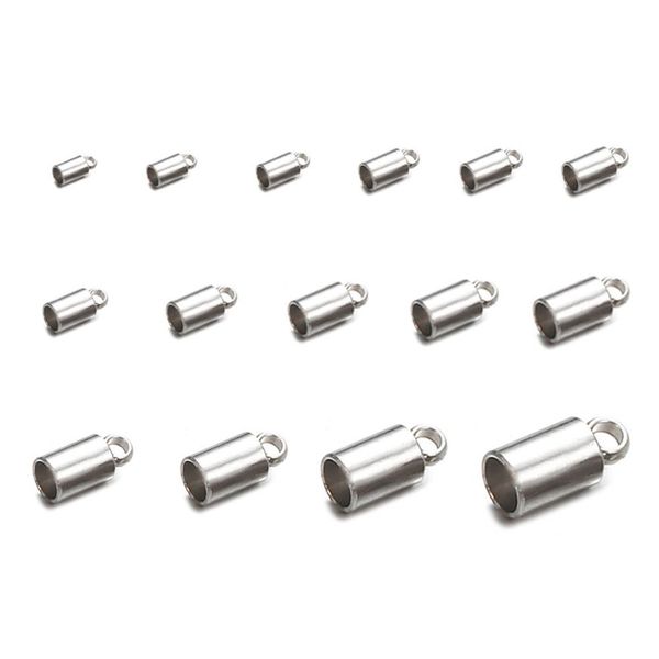 50 PZ 15 Formati Cavo a catena Crimp end Perline Cavo a secchiello in acciaio inossidabile Crimp End Caps Elementi di fissaggio per gioielli Fai da te Accessori 245B