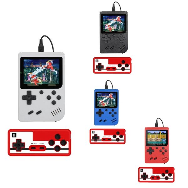 Jogadores 400in1 Video Game Console Retro Mini Game Plyer 3.0 polegadas Color Pocket TV Game Console Dual Handheld Gamer Player Durável Branco