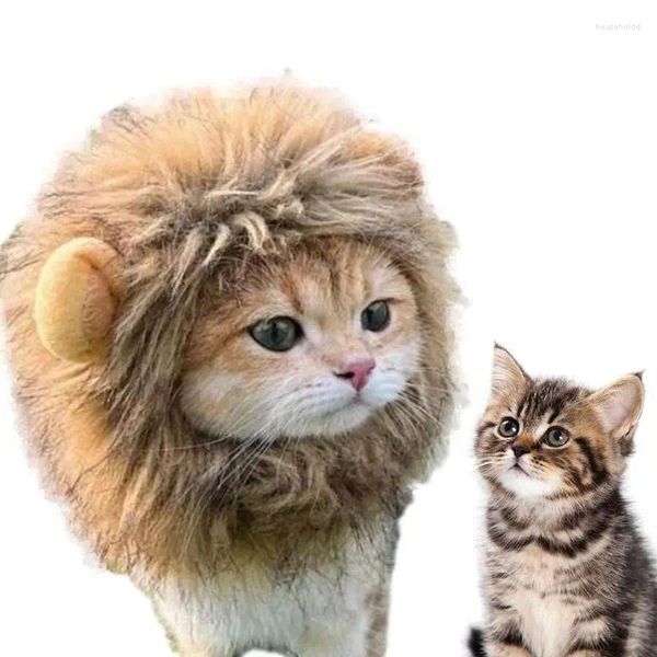 Kedi Kostümleri Aslan Mane Yavru Kedi Derleme Peruk Cosplay Giyim Pet Kostüm Yıkanabilir Pürüzsüz Süslü Saç Şapkası