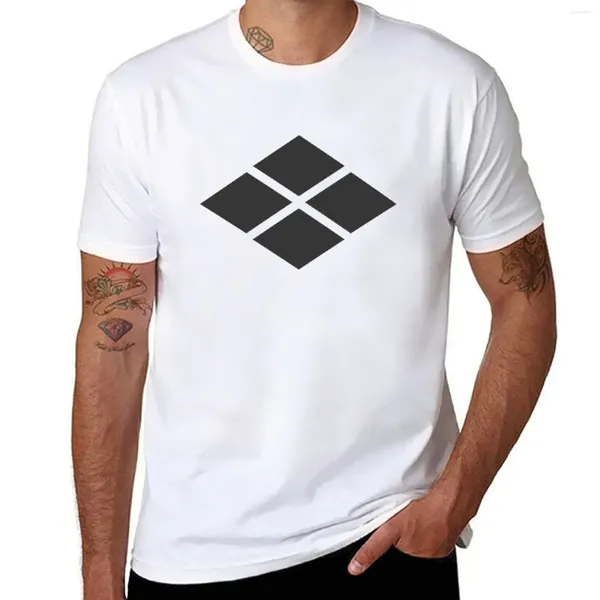 Erkek Polos Takeda Samurai Kamon Bishi T-Shirt Gömlek Grafik Tees Estetik Giysiler Hayvan Baskı Gömlek Erkekler için Erkekler