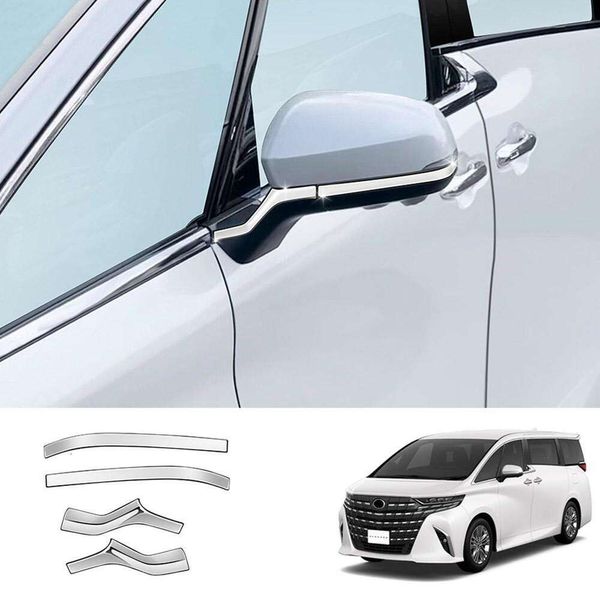 Novos outros acessórios internos para Toyota Alphard Vellfire 40 Series 2023 2024 ABS Capa de acabamento Anti-fricção estribo Retrovisor Faixa preta Protetor de espelho Doo H8A3