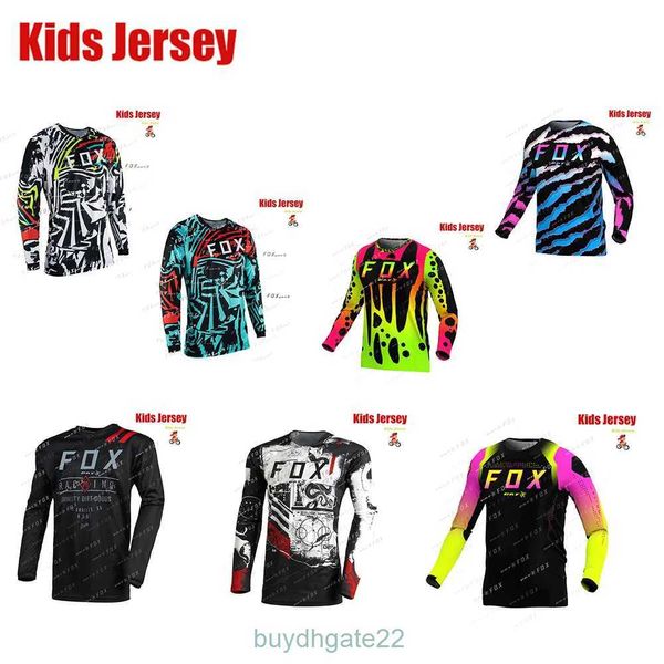 Herren T-Shirts MTB Kinder Shirts Bat Fox Downhill Jersey Motocross Mountain Enduro Offroad Dh Fahrrad T-Shirt Motorrad Kinder Z21W