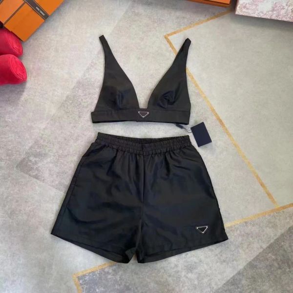 Sexy 2024 Frühling Sommer Luxus Damen Trainingsanzüge Mädchen Designer Dreieck BH Kurze Hosen Set Verstellbare Brustgröße Badeanzüge