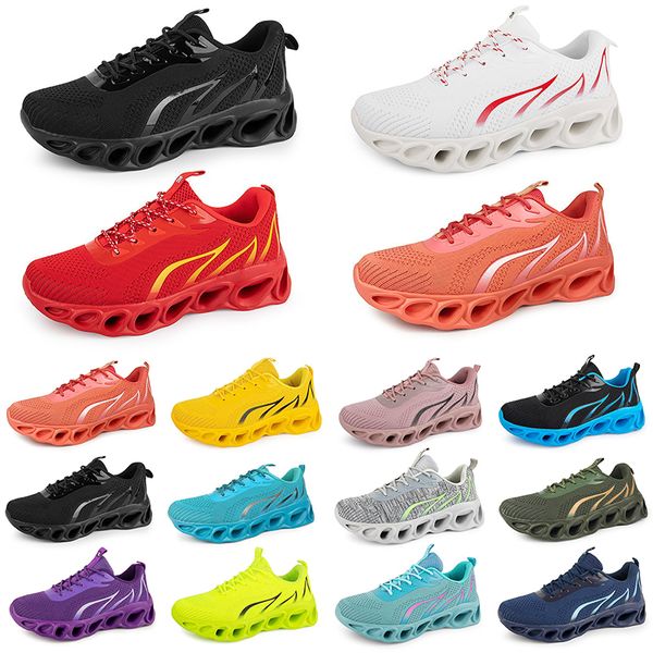 Mulheres sapatos homens moda treinador correndo triplo preto branco vermelho amarelo verde azul pêssego teal roxo rosa fúcsia respirável esportes tênis um gai