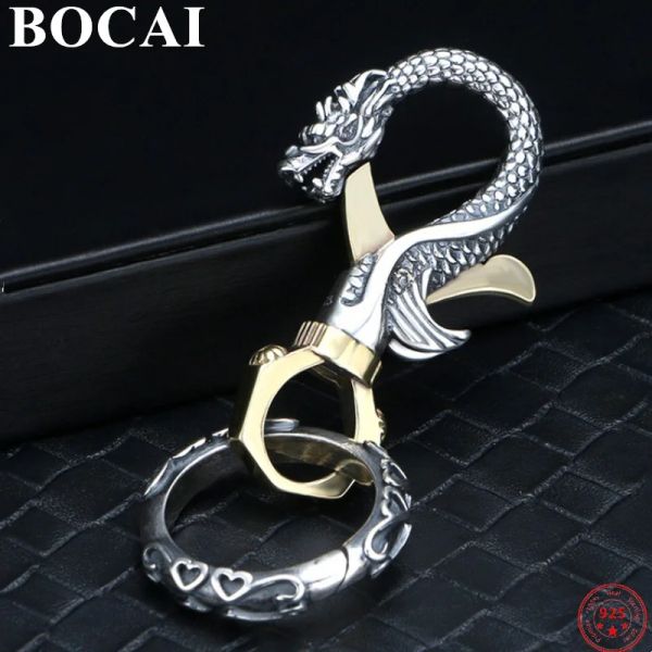 Schmuck BOCAI S925 Sterling Silber Anhänger Mode Klassische Dominierenden Thai Silber Drachen Schlüssel Ketten Argentum Schmuck Kostenloser Versand