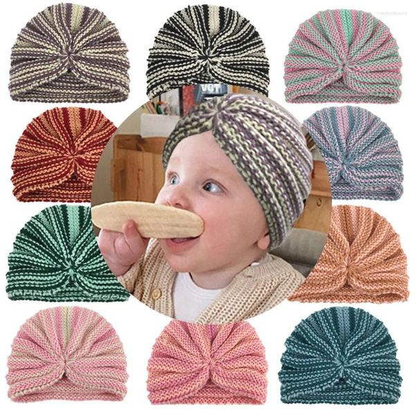 Береты, вязаная зимняя детская шапка для девочек, чепчик ярких цветов, шапочка-бини, тюрбан, шапка, аксессуары для мальчиков