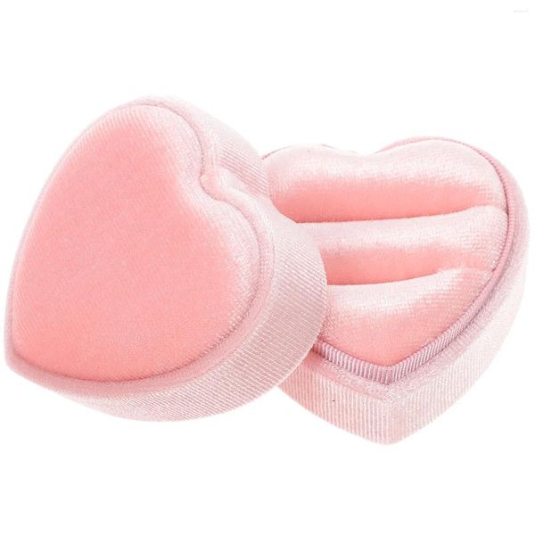 Sacchetti per gioielli Scatole per anelli a forma di cuore Scatole regalo per piccoli fidanzamenti Espositori in tessuto di velluto Confezione Miss The