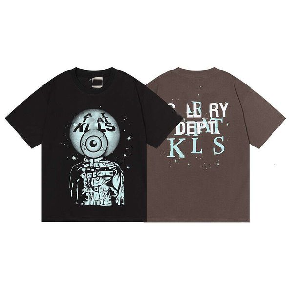 Designer Luxury Galleryes Klassisches, stilvolles, lockeres Baumwoll-T-Shirt mit Killer-Eye-Print für Männer mit kurzen Ärmeln