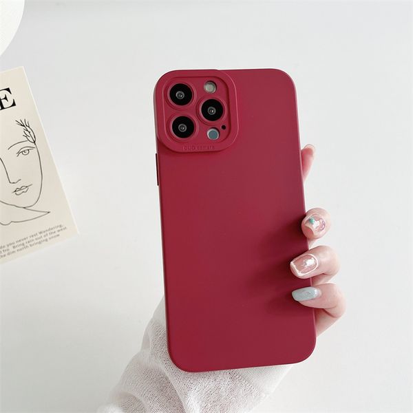 iPhone 15 Pro Max Designer Flower Phone Case para maçã 14 mais 13 12 11 xs xr luxo tpu macio tpu silicone estampa floral sólida colorida capa traseira de coque borgonha