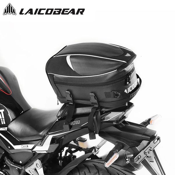 Motorrad-Hecktasche, schwarz, wasserdichte Motorrad-Hecktasche für Reisen, Fahrer, Gepäck, Rücksitztasche, große Kapazität, Satteltasche 240219