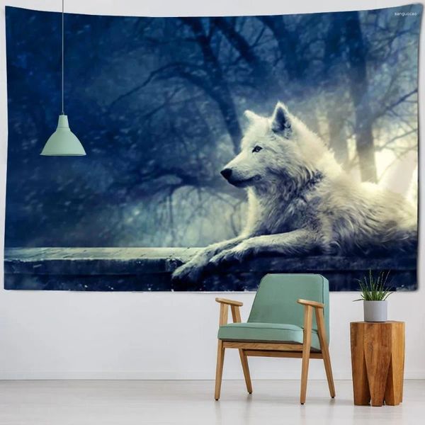 Tapeçarias animal cavalo tigre lobo parede pendurado tapeçaria arte deco cobertor cortina em casa quarto sala de estar decoração