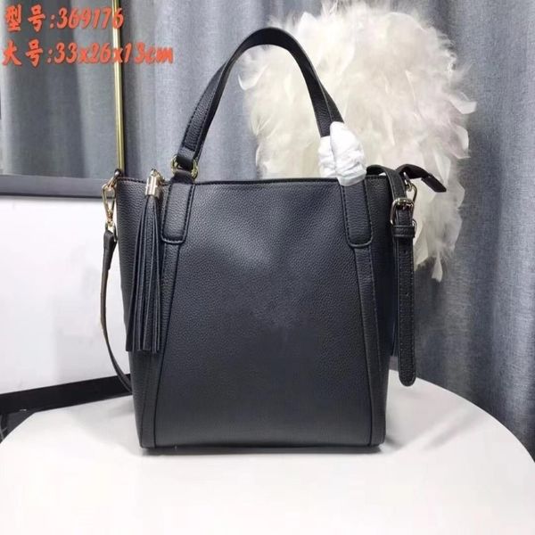 369176 Modische Damen-Handtaschen, Tragetaschen, Taschen, Geldbörse, Fransen, Umhängetasche, Quaste, echtes Leder, Größe 33 cm, 267 Jahre