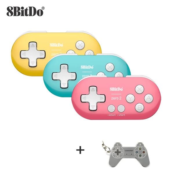 Gamepads 8BitDo Zero 2 Bluetooth Gamepad Mini Controlador Compatível para Nintendo Switch Windows Android macOS