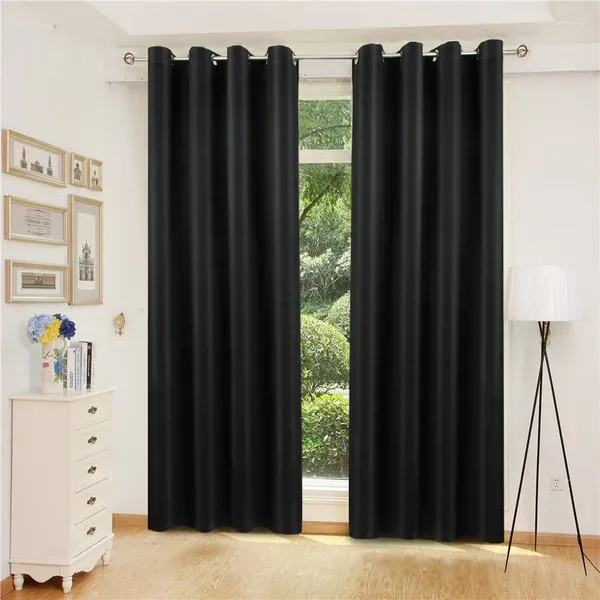 Vorhang, hochpräzise, schwarze Vorhänge mit Schattierung, nordischer Stil, einfarbig, für Wohnzimmer, Esszimmer, Schlafzimmer