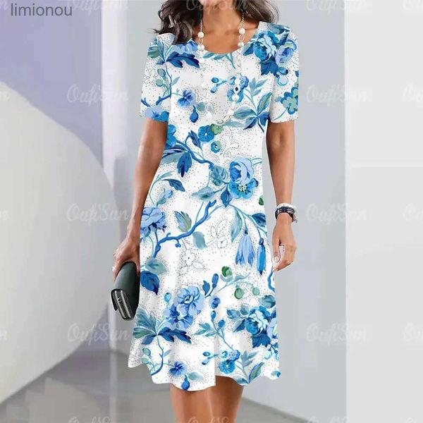 Vestidos sexy urbanos novos vestidos femininos elegantes elementos de impressão floral elegante lazer vestido longo moda rua y2k solto plus size roupas 2024 240223