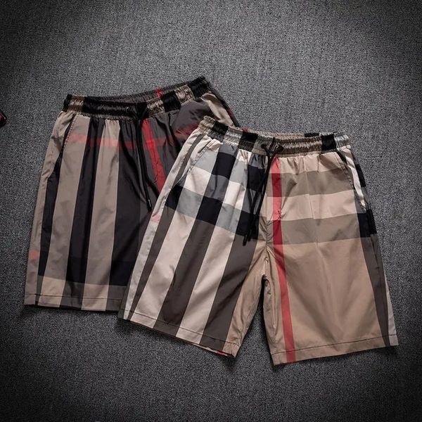 Sommer Herren 2024 Neue Plaid Trend High-end Große Vorhang Lose Strand Casual Shorts 240223