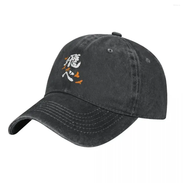 Bola Caps Haikyuu Karasuno '' Laranja (Vertical) Cap Cowboy Chapéu Vintage Sun Feminino Masculino