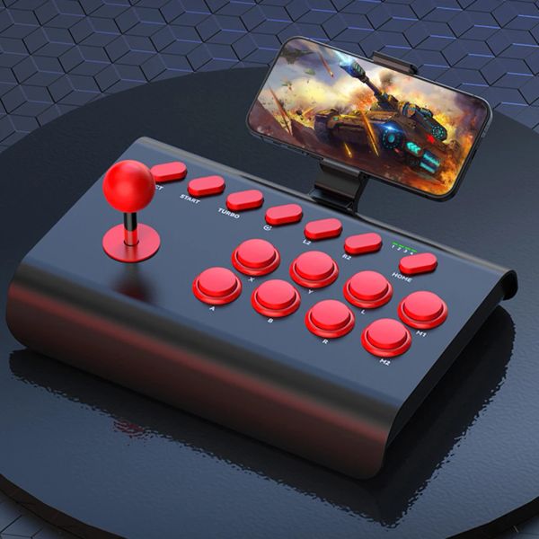 Joysticks Arcade Game Fight Stick verkabelt/Bluetooth kabellos/2,4 G 3-Modus-Verbindung mit Turbo-Makro-Funktionen für PS4/PS3/Xbox One/Switch/PC