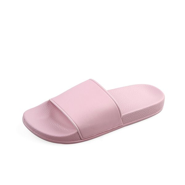 plastica Pantofole in colori puri per uomo donna Sandali casual in gomma piatta Scarpe da spiaggia estive graffi rosa