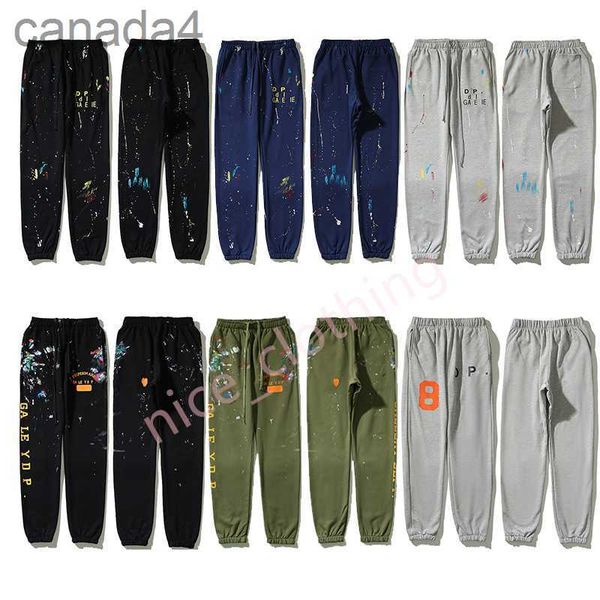 Erkek Tasarımcı Pantolon Galerileri Sweatpants Splash Mürekkep Mektubu Kadınlar Gevşek Sıradan Vintage Sport Pantolon Lüks Marka 2bmb