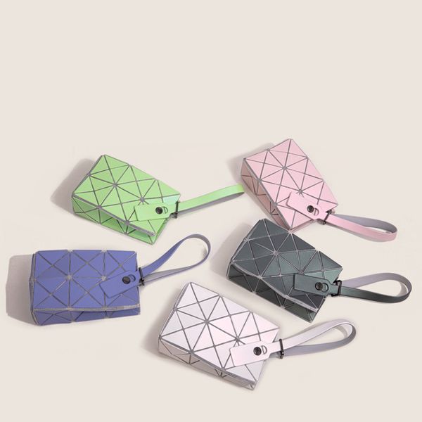 Verão phantom geometria diamante grade mini dobrável e emenda bolsa feminina elegante e minimalista na moda